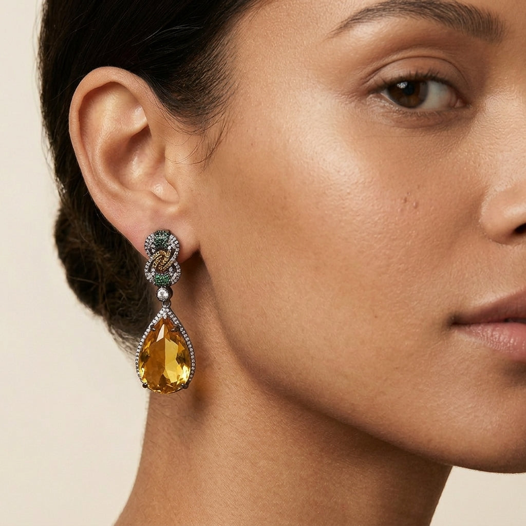 Aurelia Amber Drop Earrings