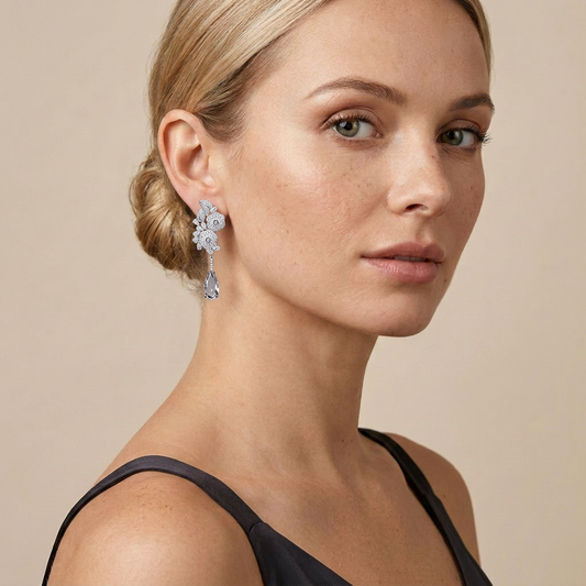 Rosely Bloom Crystal Drop Earrings