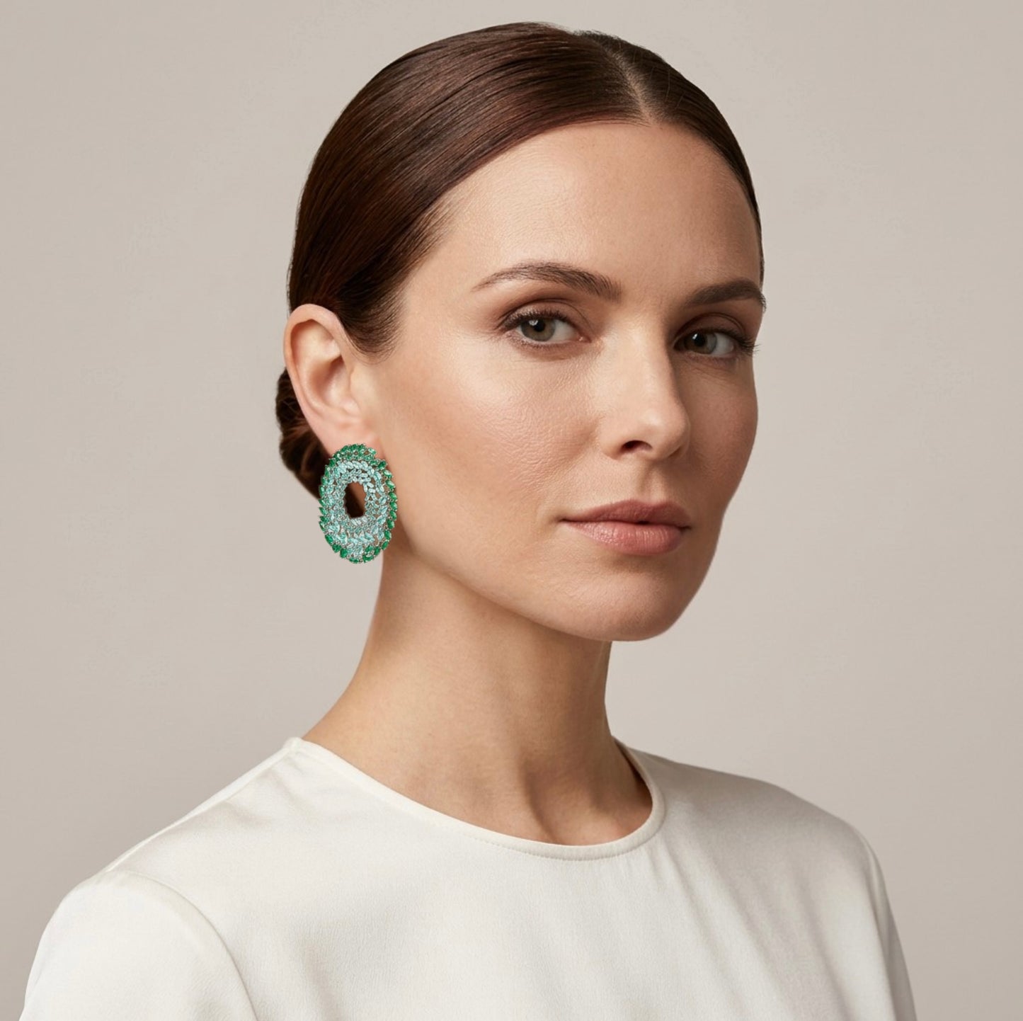 Emerald Halo Earrings