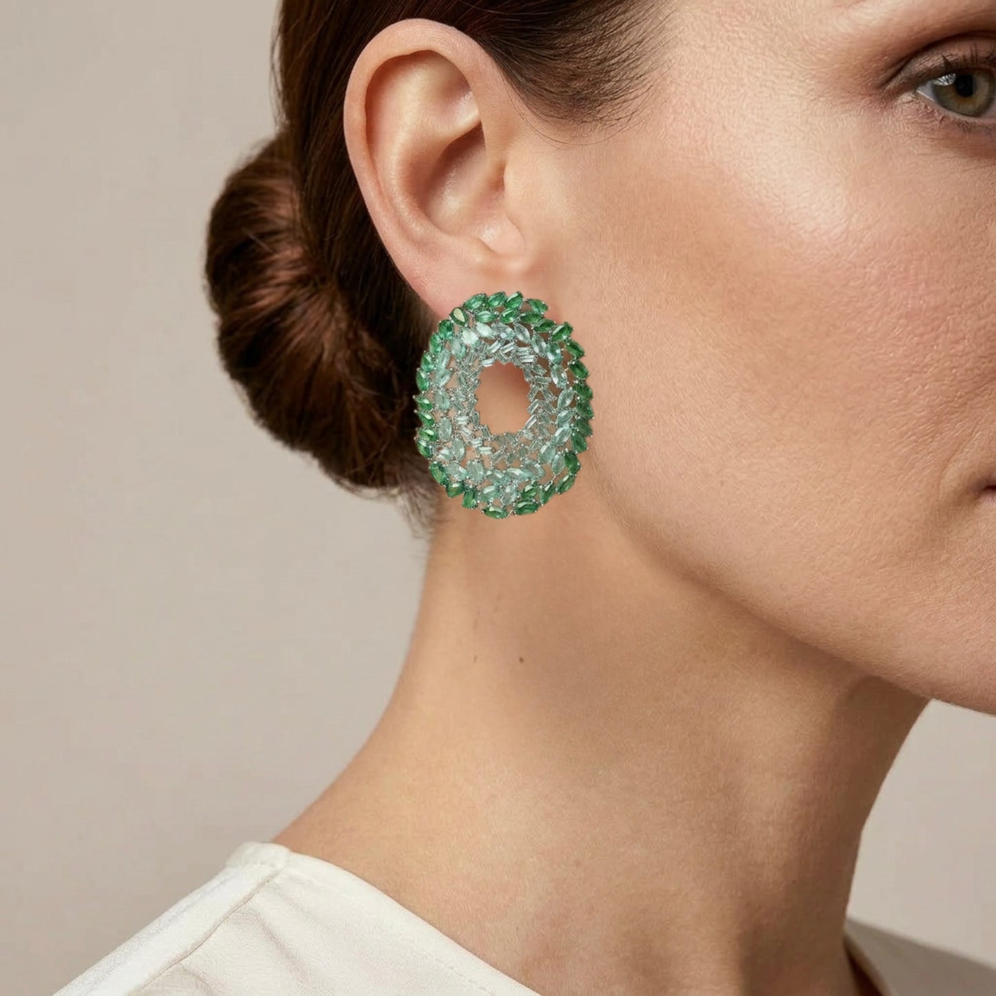 Emerald Halo Earrings