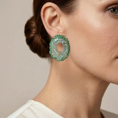 Emerald Halo Earrings