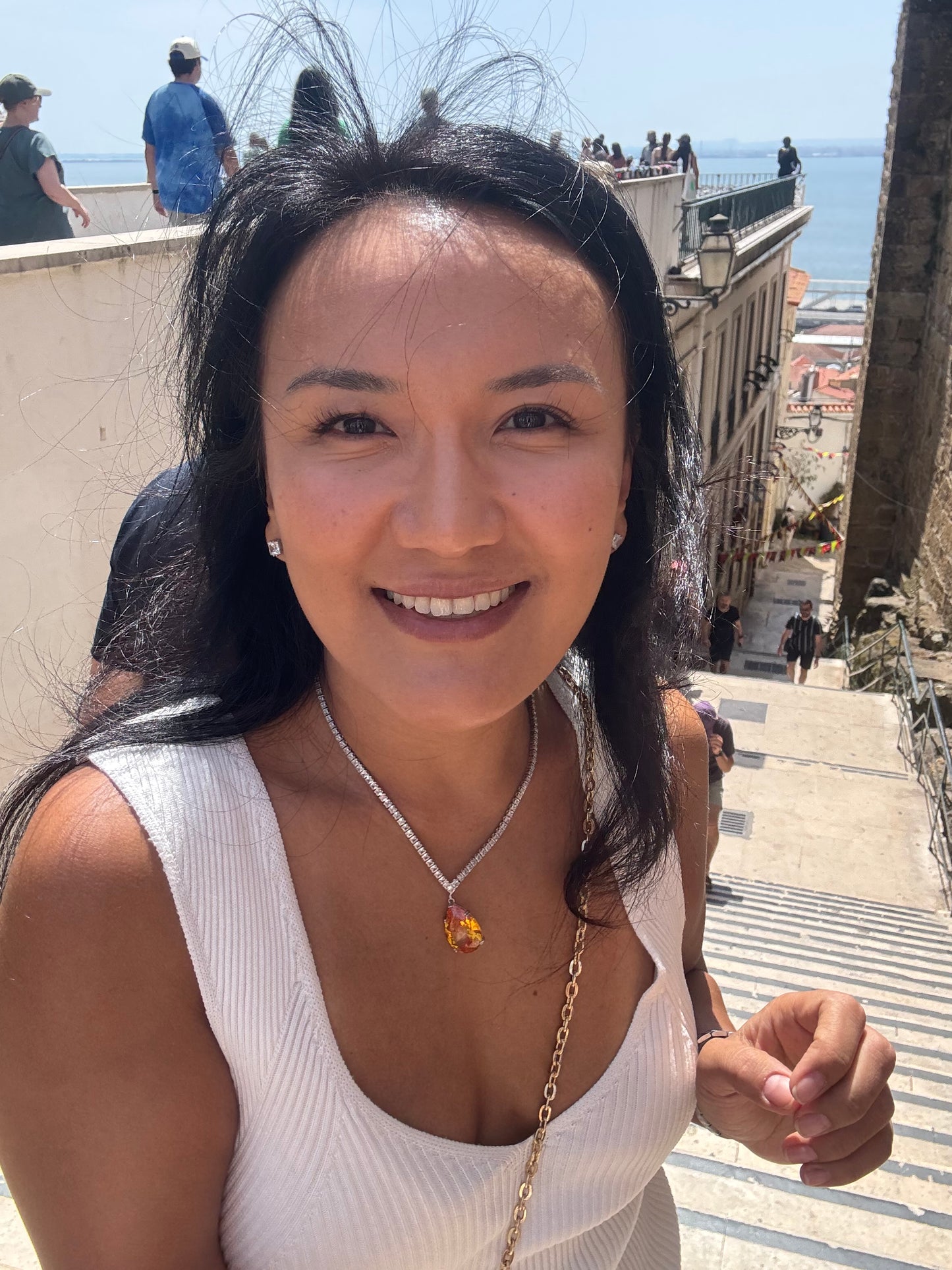Amber Drop Crystal Necklace