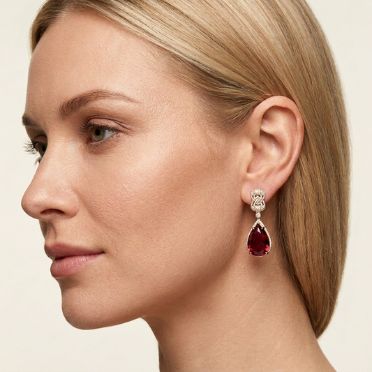 Mirelle Garnet Drop Earrings