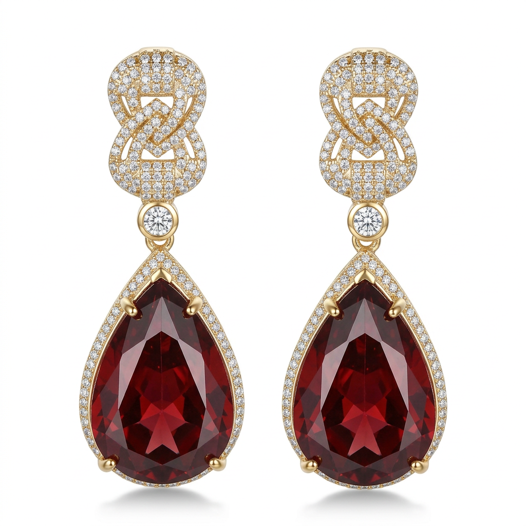 Mirelle Garnet Drop Earrings