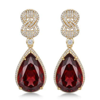 Mirelle Garnet Drop Earrings