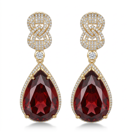 Mirelle Garnet Drop Earrings