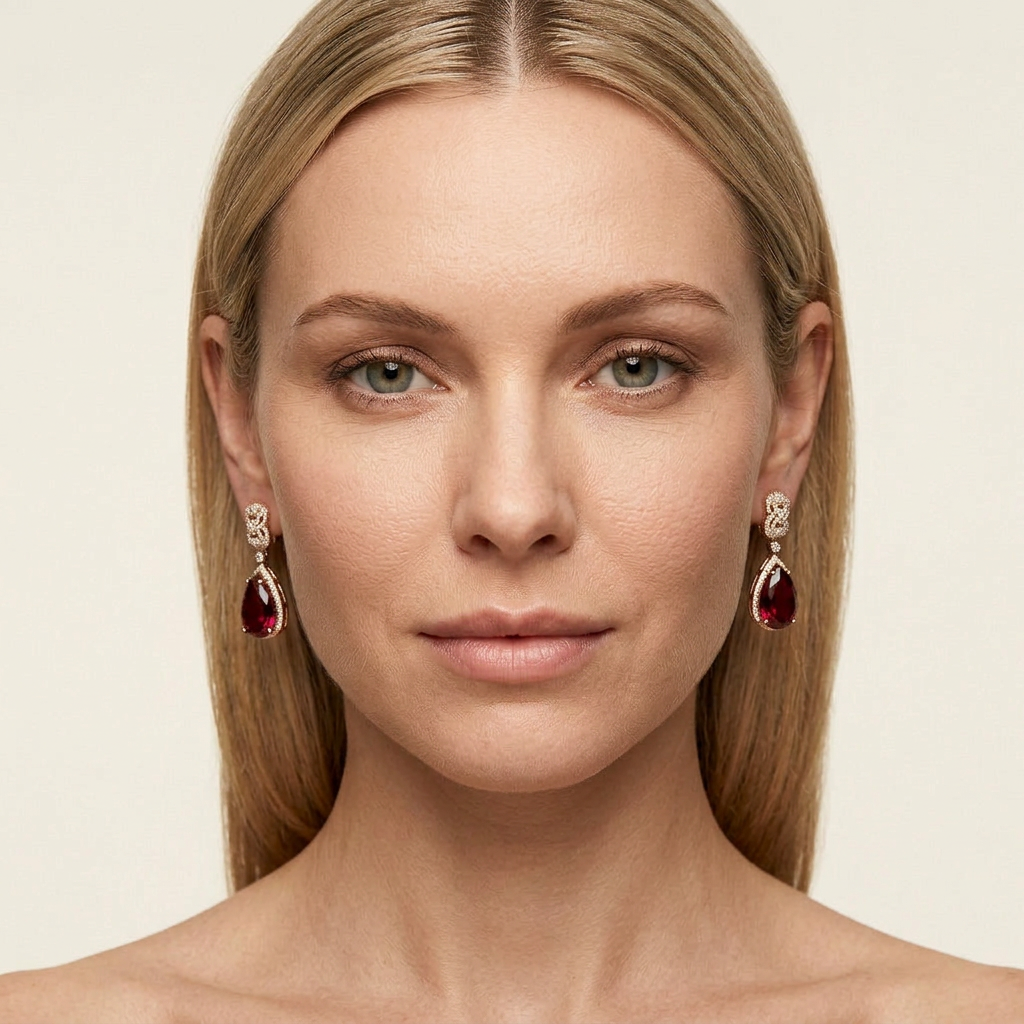 Mirelle Garnet Drop Earrings