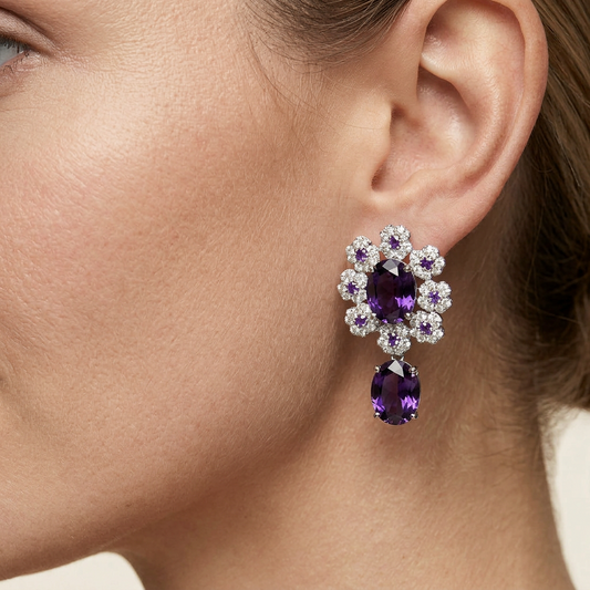 Roselle Purple Drops Earrings