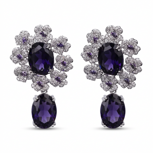 Roselle Purple Drops Earrings