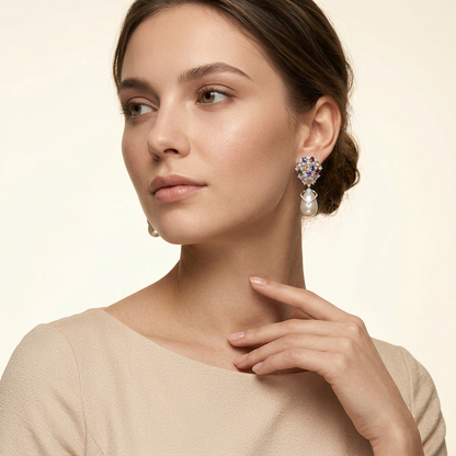 Elowen Crystal Drop Earrings