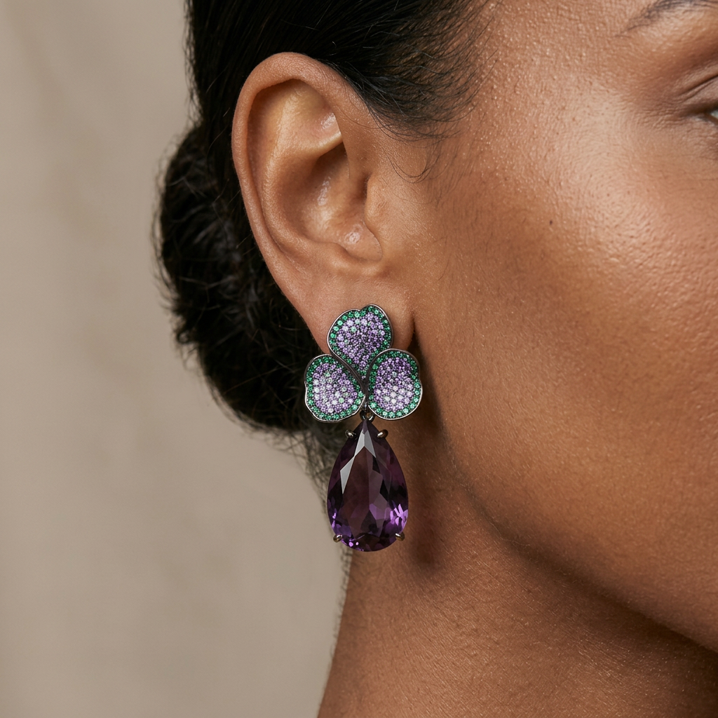 Vivienne Violet Drop Earrings
