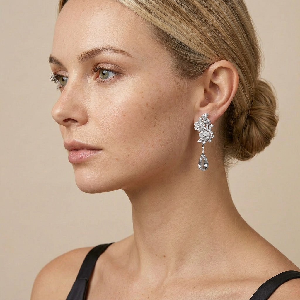 Rosely Bloom Crystal Drop Earrings