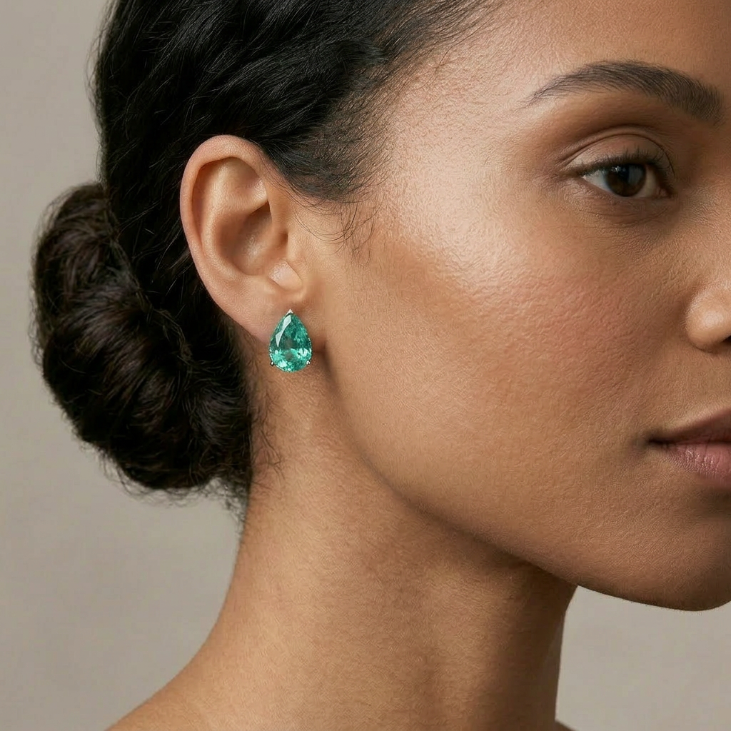 Ocean Teardrop Stud Earrings
