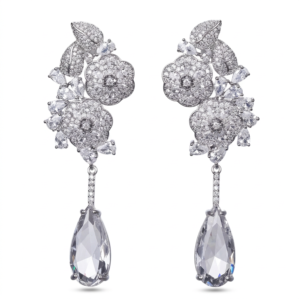 Rosely Bloom Crystal Drop Earrings