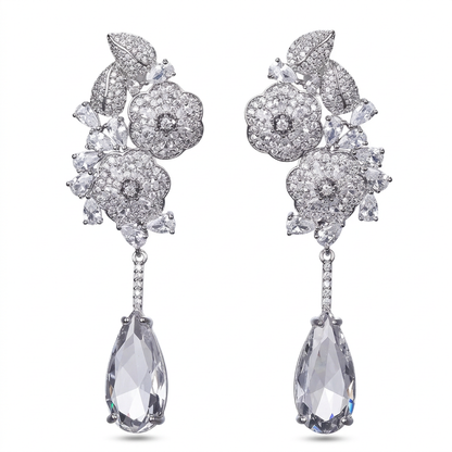 Rosely Bloom Crystal Drop Earrings