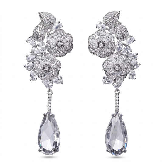 Rosely Bloom Crystal Drop Earrings