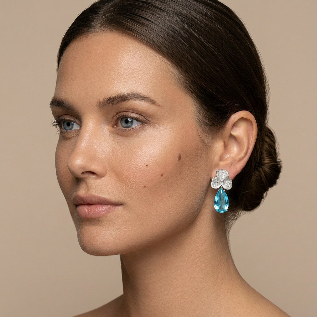Vivienne Blue Drop Earrings