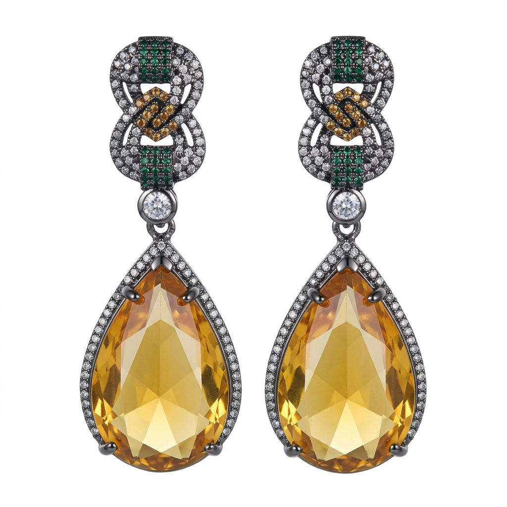 Aurelia Amber Drop Earrings