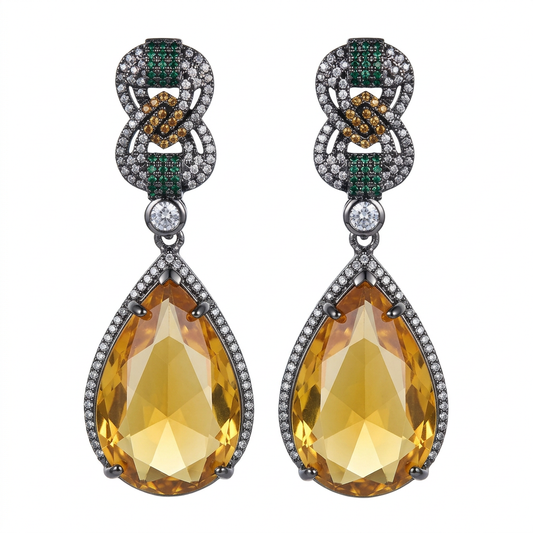 Aurelia Amber Drop Earrings
