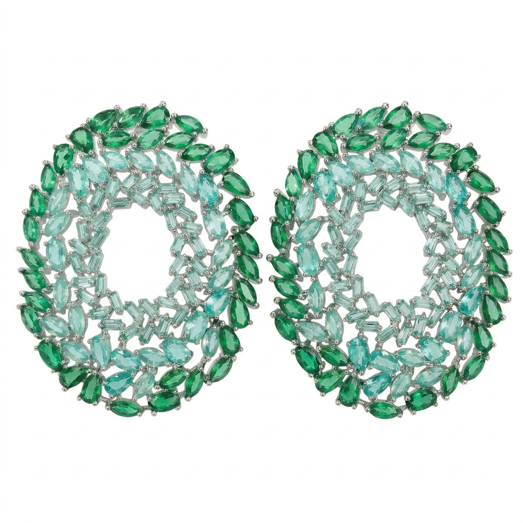 Emerald Halo Earrings
