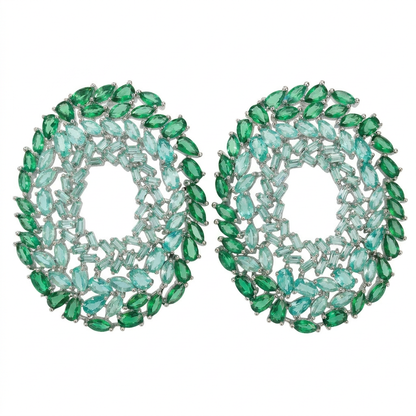 Emerald Halo Earrings