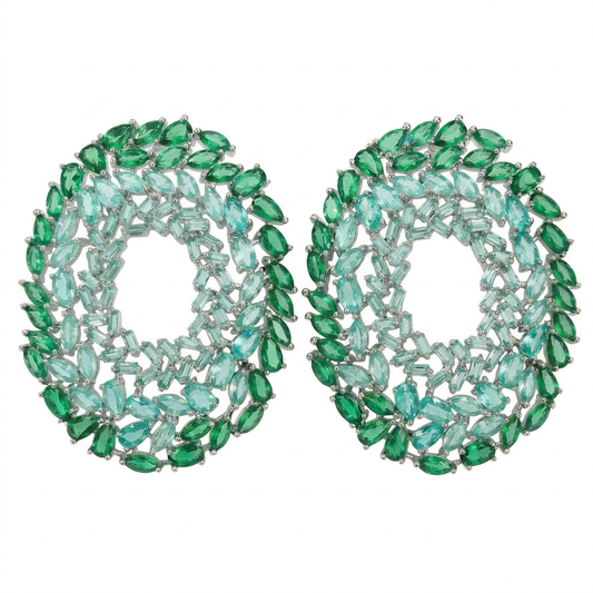 Emerald Halo Earrings