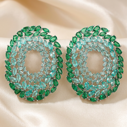 Emerald Halo Earrings