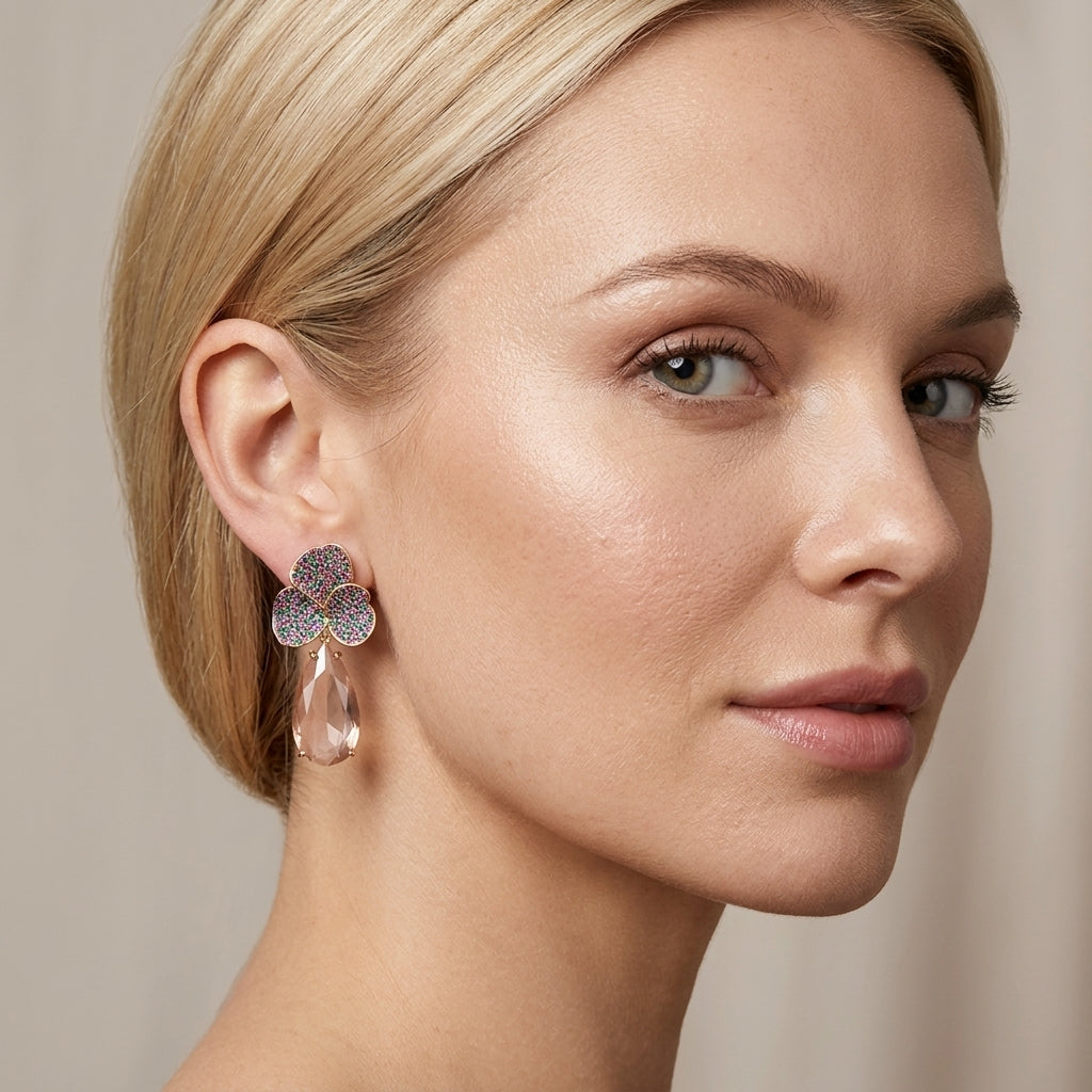 Vivienne Peach Drop Earrings