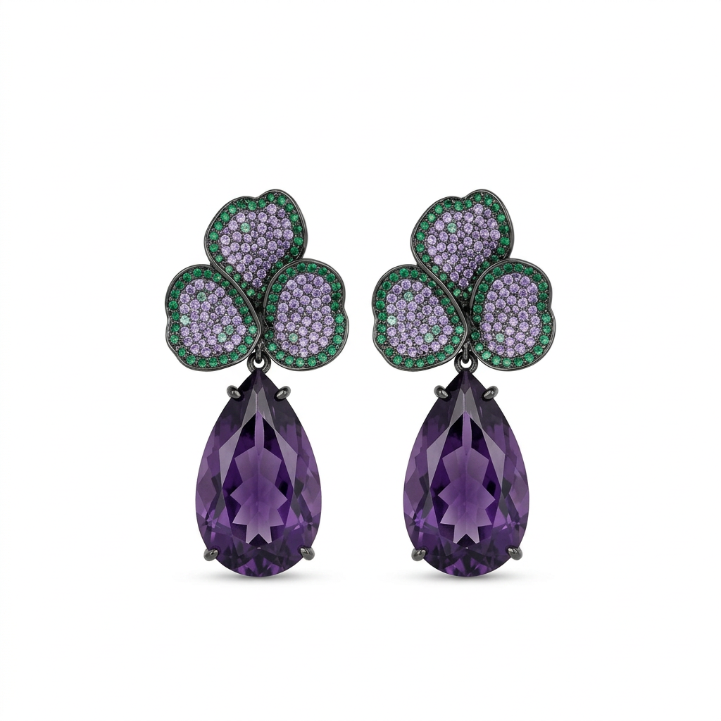 Vivienne Violet Drop Earrings