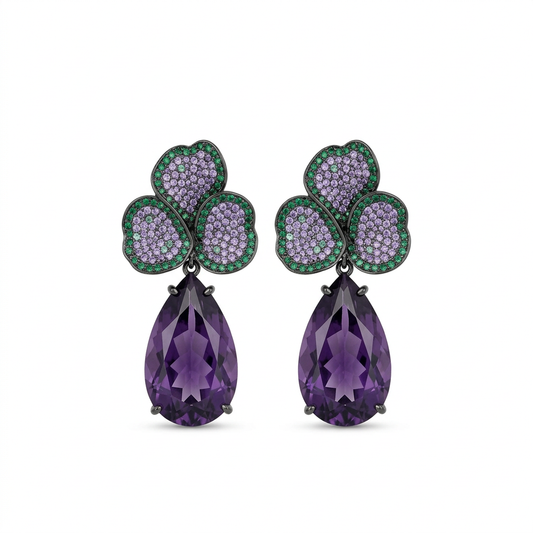 Vivienne Violet Drop Earrings