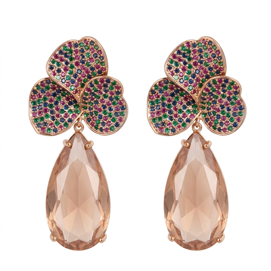 Vivienne Peach Drop Earrings