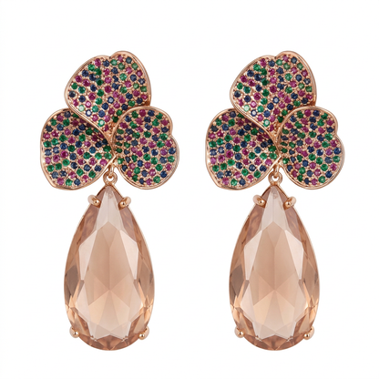 Vivienne Peach Drop Earrings