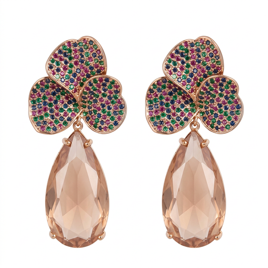 Vivienne Peach Drop Earrings