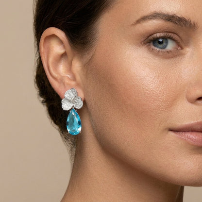 Vivienne Blue Drop Earrings