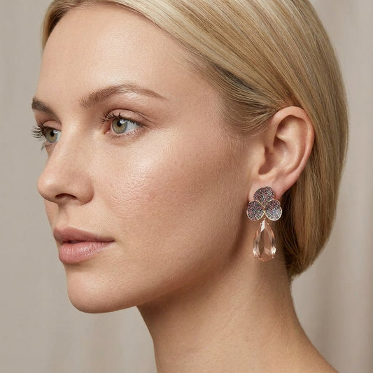 Vivienne Peach Drop Earrings